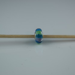 Perle compatible en verre fait main au chalumeau p110 - Bijoux BLUE  MOON