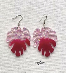 Boucles d'oreilles rose fuchsia - R0033 - L'Atelier d'Aurore