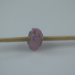 Perle compatible en verre fait main au chalumeau p9 - Bijoux BLUE  MOON