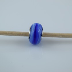Perle compatible en verre fait main au chalumeau p24 - Bijoux BLUE  MOON