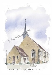 La Chapelle Montligeon, glise St Pierre - Aquarelles et dessins du Patrimoine - Florence Motte
