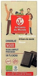 Chocolat noir 58% ccao - bio et quitable - Boutique associative Artisans du monde Alenon