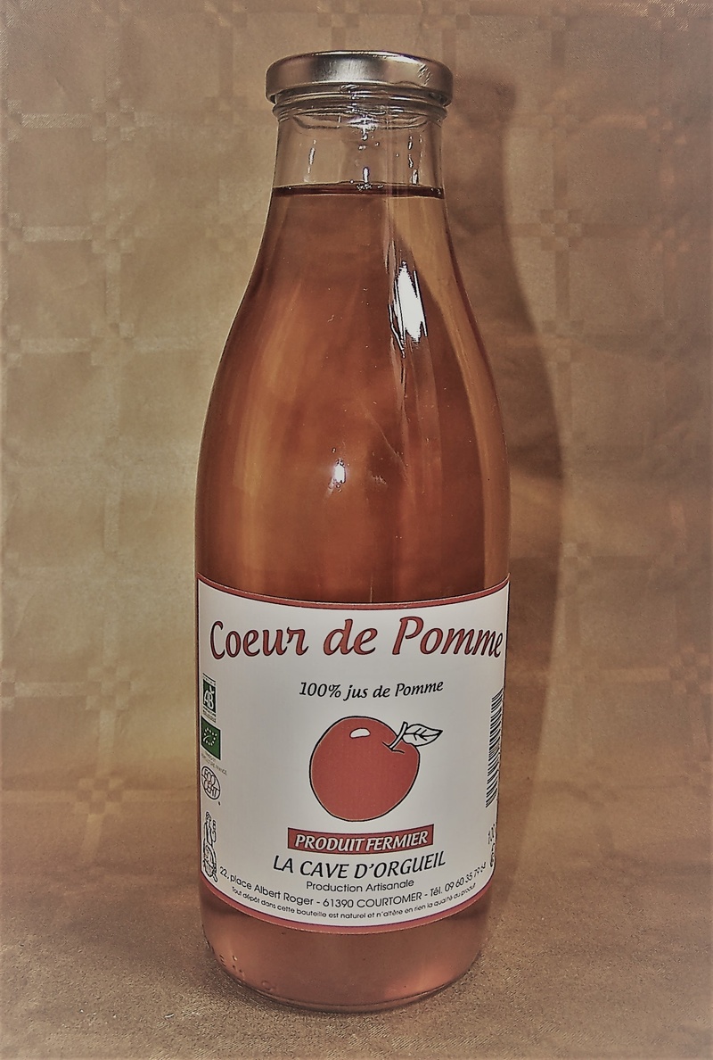 C½ur de Pomme bio - Cid'Aigre, Jus de Fruits, Cidre et Poiré d'Orgueil - La Cave d'Orgueil - Voir en grand