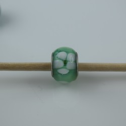 Perle compatible en verre fait main au chalumeau p34 - Bijoux BLUE  MOON