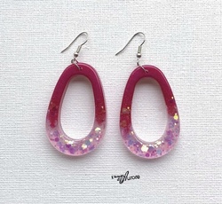 Boucles d'oreilles rose mtallis et rose ple - R0051 - L'Atelier d'Aurore