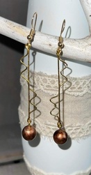 Boucles perles marron - A029 - L'Atelier d'Aurore