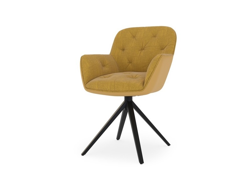 chaise-charleston assise pivotante-jaune-ocre-mÃ©lange-tissus-et-polyurÃ©thane-ch097j-5-0.jpg - Voir en grand