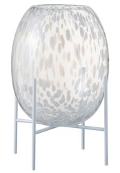 Vase + Pied Decoratif Verre Transparent/Blanc Large - ESPACE PLACARD