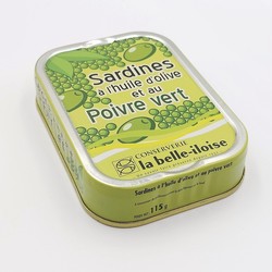 Sardines  l'huile d'olive et au Poivre vert 115g - HO CHAMPS DE RE