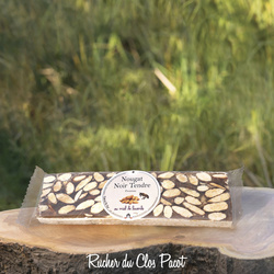 Barre de Nougat Noir Tendre - Rucher du Clos Pacot - Miel Pollen et produits de la ruche de Sucy en Brie - Val de Marne 94