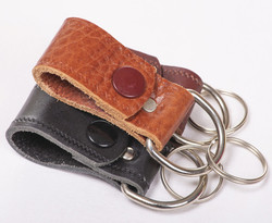 Porte clés en cuir pour ceinture avec ou sans motif métal - CUIRS AUDIBERT
