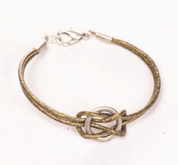 Bracelet 2 brins anneau métal  - CUIRS AUDIBERT